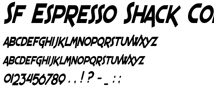SF Espresso Shack Condensed Italic font